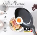 PRICUSIS Pots and Pans Set Nonstick, 21Pcs Induction Compatible, Stay Cool Handle, Fully Coated, 100% Dishwasher Safe, PFOA Free Omelet Pans, Warp Resistant (Black Sesame) - Image 4
