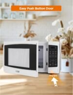 COMMERCIAL CHEF 1.1 Cu Ft Microwave with 10 Power Levels, Microwave 1000W with Push Button Door Lock, Countertop Microwave with Microwave Turntable and Digital Controls, White - Image 5