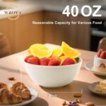 Wrova Wheat Straw Bowls for Kitchen set of 6,Anti-Scald Thick Soup Bowls 40oz,Microwave and Dishwasher Safe Bowl Sets, Unbreakable Cereal Bowl Sets. Vibrant Series - Image 3