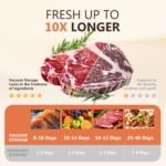 Vacuum Sealer For Food (Compact Vacuum Sealers+ 30 Reusable Vacuum Bags), Powerful Handheld Vacuum Sealer for 10X Preservation & Fresh - Image 3