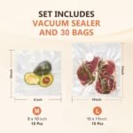 Vacuum Sealer For Food (Compact Vacuum Sealers+ 30 Reusable Vacuum Bags), Powerful Handheld Vacuum Sealer for 10X Preservation & Fresh - Image 5
