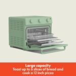 bella Air Fry Toaster Oven, 7 Preset Cooking Options, Dishwasher-Safe EverGood Coated Trays Included, 60-Minute Auto Shutoff w Audible Timer, Power Indicator Light, 1700 Watt, Seaglass - Image 3
