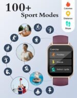 RUIMEN Smart Watches for Men Women (Answer/Make Calls, 2 Bands Included), 1.8" Smartwatch for iOS/Android Phones, Fitness Tracker Heart Rate/Sleep Monitor Digital Watch Waterproof Purple - Image 4