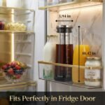 BrewMOO- Airtight Cold Brew Coffee Maker Pitcher, 1.4L/48Oz Thick Glass Carafe with Filter, Comfort Sturdy Handle & Wide Spout, Non-Slip Base | Iced Tea Maker (Black) - Image 4