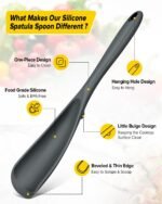 Pack of 2 Cooking Spoons for Non Stick Cookware, Multifunction Spatula Spoon BPA-Free, One-Piece Design, Suitable for Scooping, Scraping, Serving and Mixing(BLACK-GRAY) - Image 3