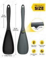 Pack of 2 Cooking Spoons for Non Stick Cookware, Multifunction Spatula Spoon BPA-Free, One-Piece Design, Suitable for Scooping, Scraping, Serving and Mixing(BLACK-GRAY) - Image 4