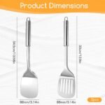 2Pcs Metal Spatulas for Kitchen Use Stainless Steel Spatulas Set Cooking Spatula with Solid Slotted Turner, Kitchen Utensils Dishwasher Safe, Silver - Image 4