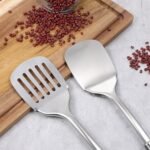 2Pcs Metal Spatulas for Kitchen Use Stainless Steel Spatulas Set Cooking Spatula with Solid Slotted Turner, Kitchen Utensils Dishwasher Safe, Silver - Image 5