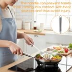 2Pcs Metal Spatulas for Kitchen Use Stainless Steel Spatulas Set Cooking Spatula with Solid Slotted Turner, Kitchen Utensils Dishwasher Safe, Silver - Image 7