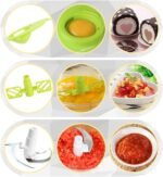 Cambom Manual Vegetable Cutter Food Processor 8 in 1 - Chopper, Mixer, Blender, Whipper, Egg Separator, Mincer, Grinder, Dicer with Clear Container 1200ml BPA Free - Image 4