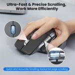 Wireless Bluetooth Mouse, Ergonomic Rechargeable Silent Mouse with Multi-Device, Adjustable DPI, Flying Scroll & Thumb Wheel, Bluetooth Mice for Laptop, Computer, Tablet, Smartphone (Black) - Image 3