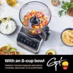 Guy Fieri's Flavortown Food Processor 4-Speed Control with Easyfeed Chute, 750W Motor, 8-Cup Bowl, Vegetable Chopper, Mixer, Smoothie Maker, Dough Kneader, Baby Food & Meal Prep, Black - Image 4