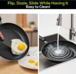 Utopia Kitchen Nonstick Cookware 3 Piece Omelette Pan Skillet Set, Nonstick Frying Pans with Induction Bottom, 8, 9.5 & 11 Inches Frying Pans with Bakelite Handles, PFOA Free, Grey - Image 5