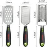 ALLTOP Food Graters for Cheese,Nutmeg,Potato,Ginger and Garlic,Cirtrus,Hand-held Stainless Steel Zester for Kitchen - Pro Multi-purpose Gadgets,Set of 3 Grinders - Image 3
