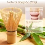 Matcha Whisk Set, Ceramic Matcha Set Includes Bowl & Holder, Bamboo Whisk (Chasen), Scoop, Spoon and Sifter, 6PCS Matcha Kit Covers Everything Needed for Making Matcha (Pink) - Image 4
