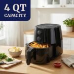 Elite Gourmet EAF4617 Electric Digital Hot Air Fryer, 1350Watts, Oil-Less Healthy Cooker, Timer & Temperature Controls, 4 Quart, Black - Image 4