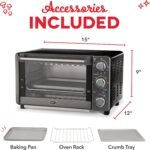 Dash Express Toaster Oven - Space-Saving Countertop Design - Versatile Use with adjustable temperature dial & Quick Heat-Up System - Dishwasher Safe Accessories - Bake, Broil & Toast - Black - Image 3