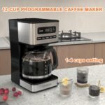 12-Cup Programmable Coffee Maker, Regular & Strong Brew Drip Coffee Machine, 1-4 Cup and Ice Coffee Setting, 24H Timer, Auto Shut-Off, Keep Warm, Pause & Serve - Image 3