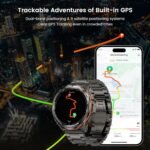 KOSPET Tank T3 Ultra GPS Smart Watch for Men-Pressure/Altitude/Compass, Extra-Large Battery, Stainless Steel Unibody Rugged Military Smartwatch Make/Answer Call, 5ATM Waterproof (2 Bands) - Image 5