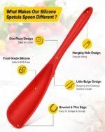 Pack of 2 Cooking Spoons for Non Stick Cookware, Multifunction Spatula Spoon BPA-Free, One-Piece Design, Suitable for Scooping, Scraping, Serving and Mixing(BLACK-RED) - Image 3