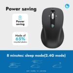 Wireless Bluetooth Mouse (USB + BT1 + BT2), Full Size, 4-Way Scrolling, Multi-Device Silent Mouse for Computer, Laptop, iPad, MacBook (Black) - Image 4