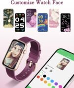 Fitness Watches for Women, LYNN2 Fitness Tracker with Heart Rate Monitor Blood Oxygen/Sleep Tracker Pedometer, Slim Step Tracker Watch for iOS/Android Phones Waterproof (Purple) - Image 3