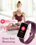 Fitness Watches for Women, LYNN2 Fitness Tracker with Heart Rate Monitor Blood Oxygen/Sleep Tracker Pedometer, Slim Step Tracker Watch for iOS/Android Phones Waterproof (Purple) - Image 5