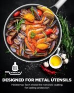 Pots and Pans Set Hybrid Stainless Steel, 10PC Nonstick Tri-Ply Cookware Set w/Frying pan, Dishwasher & Oven Safe, PFOA-Free, Metal Utensil Safe, Suitable for All Cooktops - Image 6