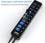 Powered USB 3.0 Hub, atolla 10 Ports USB Data Hub Splitter with Individual ON/Off Switches and 12V/2.5A Power Adapter USB Extension for Mouse, Keyboard, Hard Drive or More USB Devices - Image 4