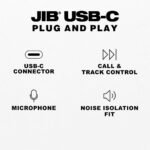 Skullcandy Jib USB-C Wired Earbuds with Noise Isolation, Inline Microphone Call and Track Control for iPhone Android, Ear Gel Sizes Included for Custom Fit - True Black - Image 3