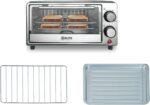 Kitchen Elite 4-Slice Toaster Oven, Compact Countertop Appliance with Bake Tray, Wire Rack, Adjustable Timer, and Temperature Control, Black - Image 3