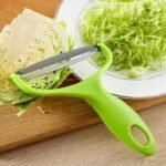 Peeler - Cabbage Wide Mouth Fruit Peeler Stainless Steel Knife Salad Vegetables Peelers Graters - Vegetable Cabbage Fruit Machine Coleslaw Peeler Grater (Green) - Image 4