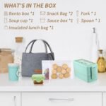Bento Box Upgrade Japanese Lunch Box Kit,3 Layer Stackable Leakproof Lunch Box Containers with Accessories,Wheat Straw Bento Lunch Box for Kids and Adults - Image 3