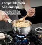 KOCH SYSTEME CS Stainless Steel Saucepan Set, 1QT & 2QT & 3QT Sauce Pan Set 6 Piece with Stay-cool Bakelite Handle, Stainless Steel Pot Set with Lid, Sauce Pans with Lid Induction Ready - Image 5
