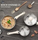KOCH SYSTEME CS Stainless Steel Saucepan Set, 1QT & 2QT & 3QT Sauce Pan Set 6 Piece with Stay-cool Bakelite Handle, Stainless Steel Pot Set with Lid, Sauce Pans with Lid Induction Ready - Image 7