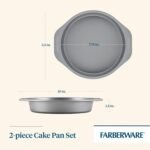 Farberware GoldenBake Bakeware Nonstick Baking Pans/Cake Pan Set, Round, Insulated, Two 8-Inch, Gray - Image 3