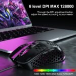 SOLAKAKA SM900 Gaming Mouse Wired with RGB,Honeycomb Shell,12800 DPI Wired Gaming Mouse with Buttons,Computer Mouse for Laptop/PC,Black - Image 4