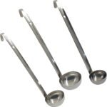 Hitefu 3 Pcs Stainless Steel Soup Ladle Set with Pouring Rim & Long Hooked Handles for Cooking, Serving Soup, Sauce, Stews (1 oz) - Image 3
