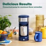 BELLA Dual Brew Single Serve Coffee Maker, Brews both Kcup and Ground Coffee, Large 14oz Capacity, Easy One Touch, Auto Shutoff, Navy - Image 3