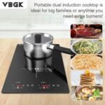 VBGK Double Induction Cooktop, 2300W 110V Portable Induction Cooktop with LED Touch Screen 9 Levels Settings,Electric cooktop with Child Safety Lock & Timer 2 burner - Image 3