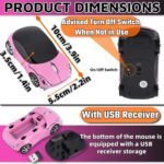 Pink Wireless Car Mouse - 2.4G Wireless with USB Receiver, Optical Mouse for PC, Laptop, Tablet - Win XP/Vista/7/ME/2000/Mac OS Pink Mouse for Her for Christmas - Image 4