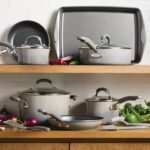 Rachael Ray Brights Nonstick Cookware Pots and Pans Set, 14 Piece, Sea Salt Gray - Image 3