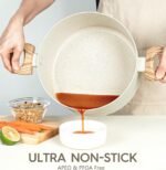 MICHELANGELO 8 Quart Stock Pot with Lid, Nonstick Cooking Pots, 8 Qt Soup Pot with Lid, Induction Pots for Cooking, Stockpot with Healthy Coating, White - Image 4