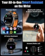 Military Smart Watches for Men,1000mAh/1.7" HD Large Screen Smartwatch, Led Flashlight, Answer/Make Calls,Waterproof,Heart Rate/Sleep Monitor/110+ Sport Modes Fitness Watch for Android/iPhone - Image 7