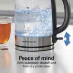 Hamilton Beach Electric Tea Kettle, Water Boiler & Heater, 1.8 Liter, Cordless Serving, 1500 Watts for Fast Boiling, Auto-Shutoff and Boil-Dry Protection, Easy-View Glass (40853C) - Image 4