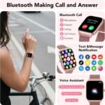 Smart Watches for Women Android & iPhone (2 Bands), 1.85" HD Smartwatch with Calls/Messages/Notifications, Heart Rate/SpO2/Sleep Monitor,120+ Sports Modes Waterproof Fitness Tracker Watch, Pink - Image 4