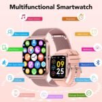 Smart Watches for Women Android & iPhone (2 Bands), 1.85" HD Smartwatch with Calls/Messages/Notifications, Heart Rate/SpO2/Sleep Monitor,120+ Sports Modes Waterproof Fitness Tracker Watch, Pink - Image 5