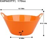 Tiawudi 6 Pack Snack Bowls (4.9L Large), Plastic Serving Bowls for Party, Large Bowls with Handles for Kitchen, Fruit, Cereal, Candy, Salad and Chip, Microwave Safe - Image 3