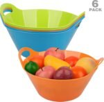 Tiawudi 6 Pack Snack Bowls (4.9L Large), Plastic Serving Bowls for Party, Large Bowls with Handles for Kitchen, Fruit, Cereal, Candy, Salad and Chip, Microwave Safe - Image 4