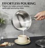 KOCH SYSTEME CS Triply Stainless Steel Saucepan Set, 1QT & 2QT & 3QT Stainless Steel Pot Set with lid, Diswasher & Oven Safe, Induction Compatible Pot, 6PCS - Image 3